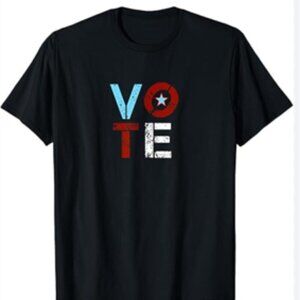 Vote t-shirt patriotic 2024 election unisex XL black